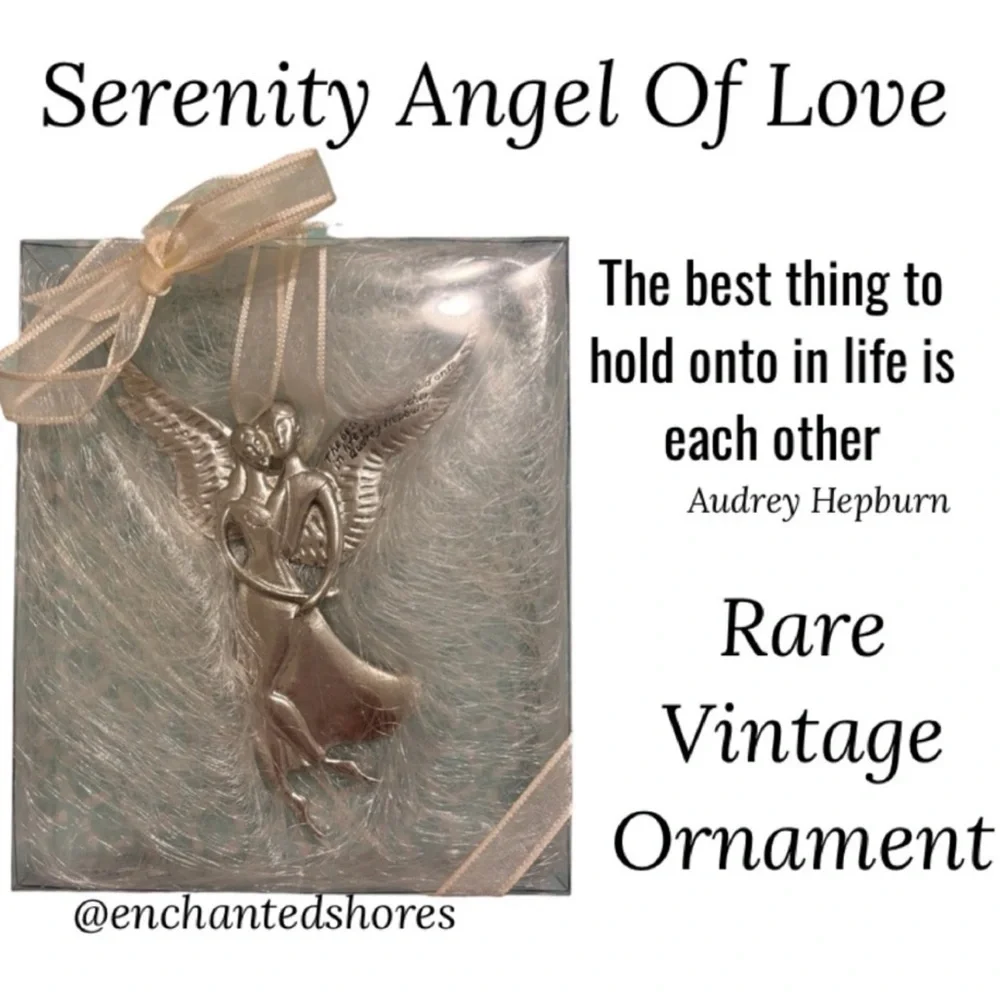 Vintage Christmas Ornament Serenity Angel Of Love Pewter Midwest Cannon Falls
